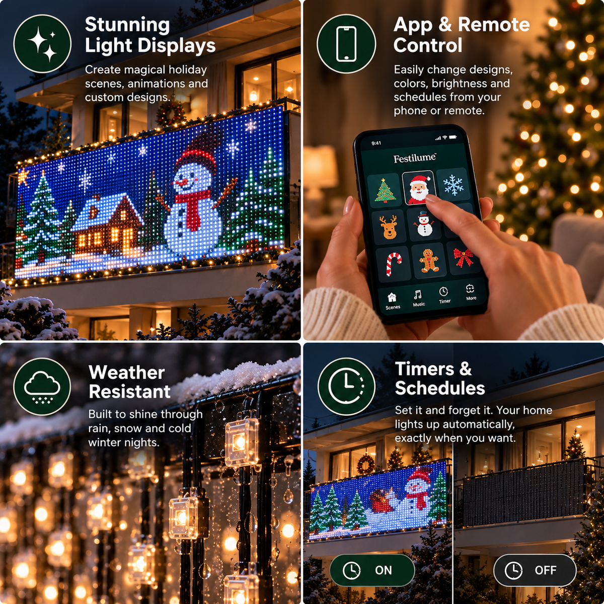 Merrilux™ Smart Animated Christmas Balcony Lights